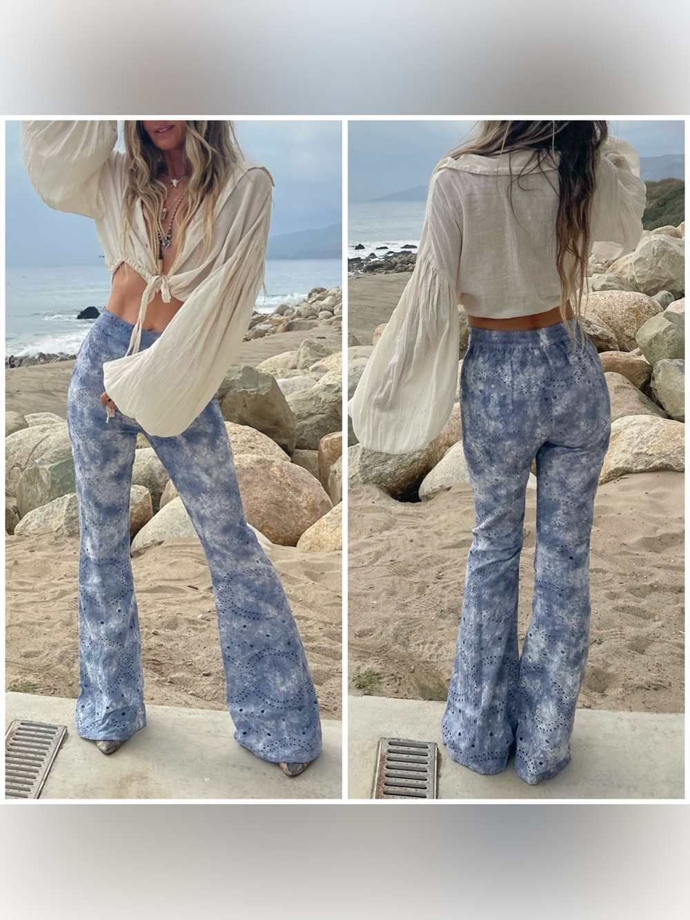 NWOT Jen’s Pirate Booty Gatsby kesey Trousers - Sky Marble Tie Dye - S (Est) *IR